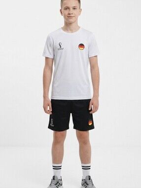 Germany FIFA World Cup Qatar 2022 Soccer Jersey & Shorts Set White Youth XL (14)